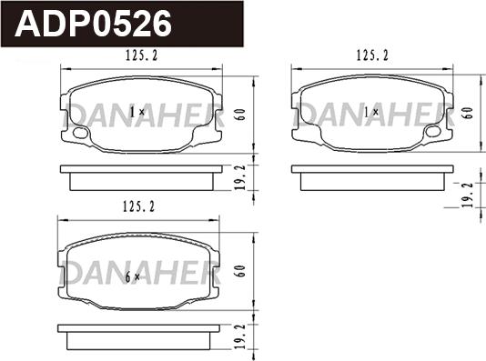 Danaher ADP0526 - Set placute frana,frana disc aaoparts.ro