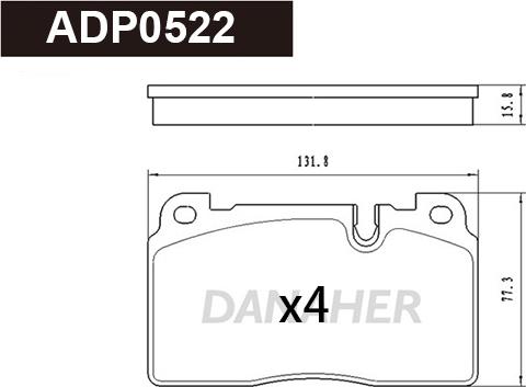 Danaher ADP0522 - Set placute frana,frana disc aaoparts.ro