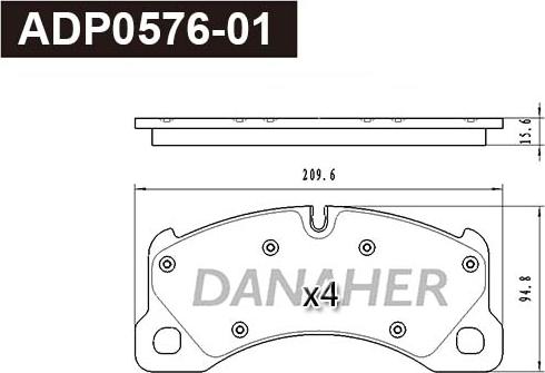 Danaher ADP0576-01 - Set placute frana,frana disc aaoparts.ro