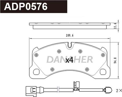 Danaher ADP0576 - Set placute frana,frana disc aaoparts.ro