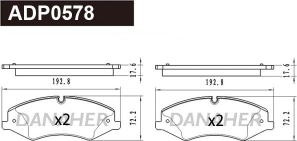 Danaher ADP0578 - Set placute frana,frana disc aaoparts.ro