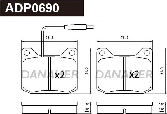 Danaher ADP0690-01 - Set placute frana,frana disc aaoparts.ro