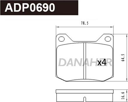 Danaher ADP0690 - Set placute frana,frana disc aaoparts.ro