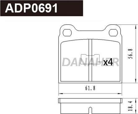 Danaher ADP0691 - Set placute frana,frana disc aaoparts.ro