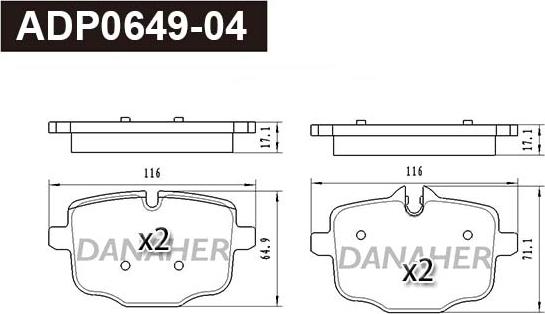 Danaher ADP0649-04 - Set placute frana,frana disc aaoparts.ro