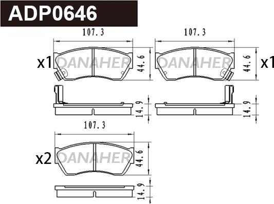 Danaher ADP0646 - Set placute frana,frana disc aaoparts.ro