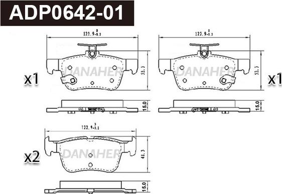 Danaher ADP0642-01 - Set placute frana,frana disc aaoparts.ro