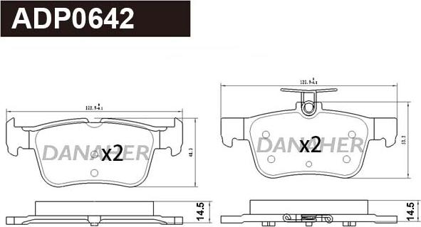 Danaher ADP0642 - Set placute frana,frana disc aaoparts.ro