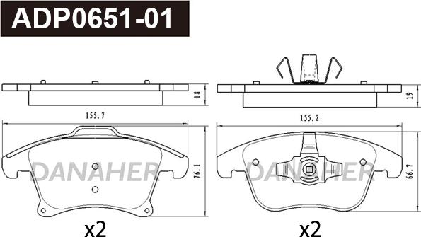 Danaher ADP0651-01 - Set placute frana,frana disc aaoparts.ro