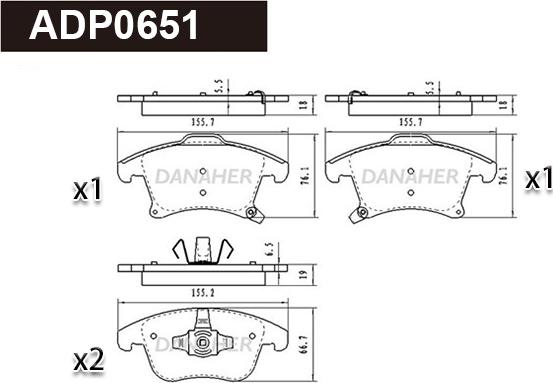 Danaher ADP0651 - Set placute frana,frana disc aaoparts.ro