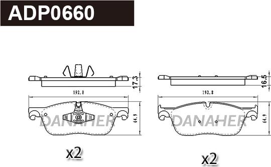 Danaher ADP0660 - Set placute frana,frana disc aaoparts.ro