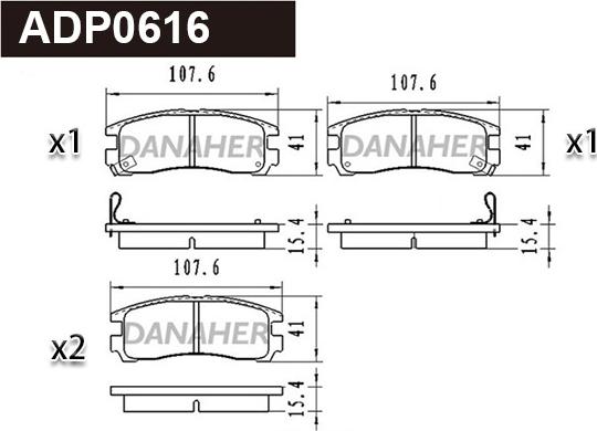 Danaher ADP0616 - Set placute frana,frana disc aaoparts.ro