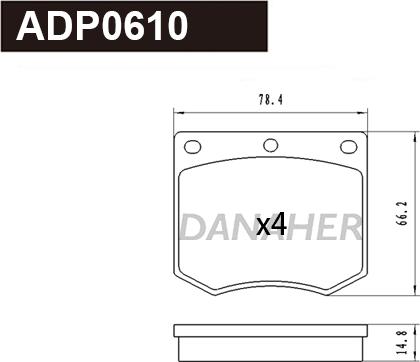 Danaher ADP0610 - Set placute frana,frana disc aaoparts.ro