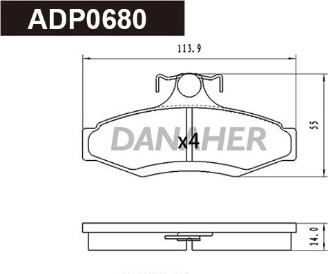 Danaher ADP0680 - Set placute frana,frana disc aaoparts.ro