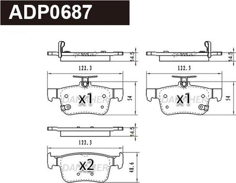 Danaher ADP0687 - Set placute frana,frana disc aaoparts.ro