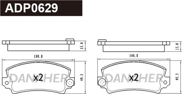Danaher ADP0629 - Set placute frana,frana disc aaoparts.ro