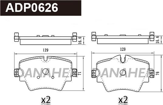 Danaher ADP0626 - Set placute frana,frana disc aaoparts.ro