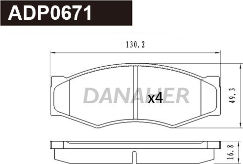 Danaher ADP0671 - Set placute frana,frana disc aaoparts.ro