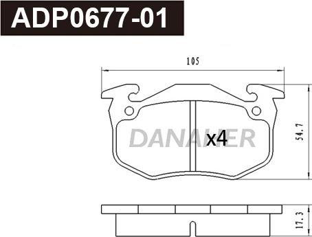 Danaher ADP0677-01 - Set placute frana,frana disc aaoparts.ro