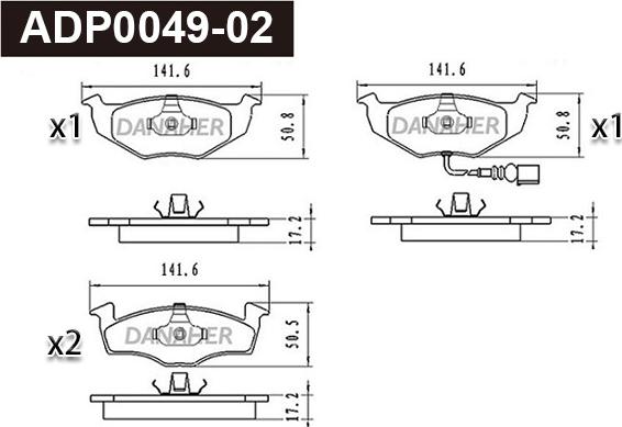 Danaher ADP0049-02 - Set placute frana,frana disc aaoparts.ro
