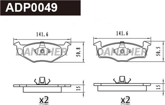Danaher ADP0049 - Set placute frana,frana disc aaoparts.ro