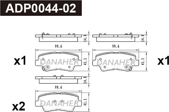 Danaher ADP0044-02 - Set placute frana,frana disc aaoparts.ro