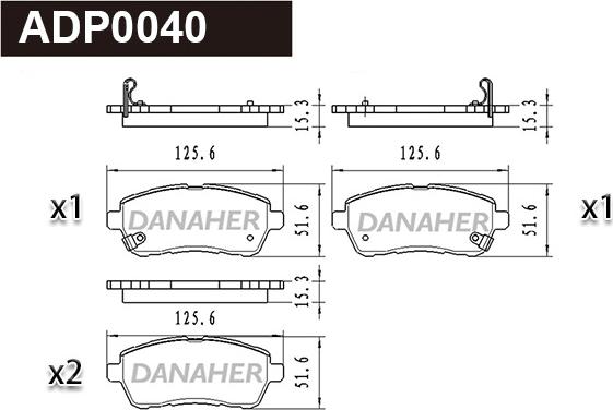Danaher ADP0040 - Set placute frana,frana disc aaoparts.ro