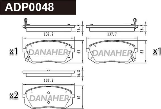 Danaher ADP0048 - Set placute frana,frana disc aaoparts.ro
