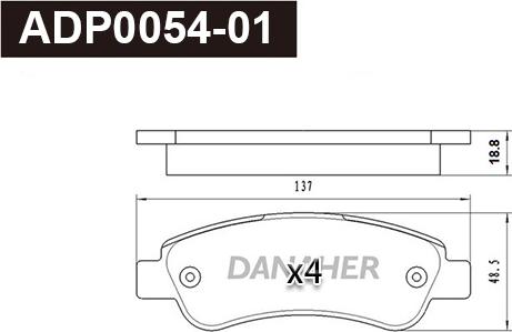 Danaher ADP0054-01 - Set placute frana,frana disc aaoparts.ro