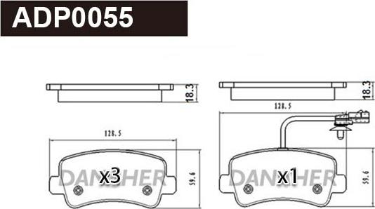 Danaher ADP0055 - Set placute frana,frana disc aaoparts.ro