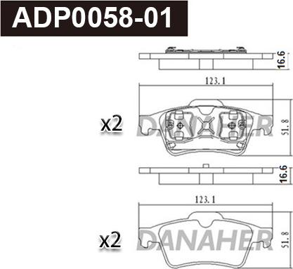 Danaher ADP0058-01 - Set placute frana,frana disc aaoparts.ro