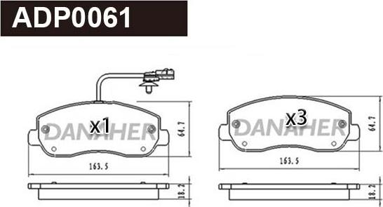Danaher ADP0061 - Set placute frana,frana disc aaoparts.ro