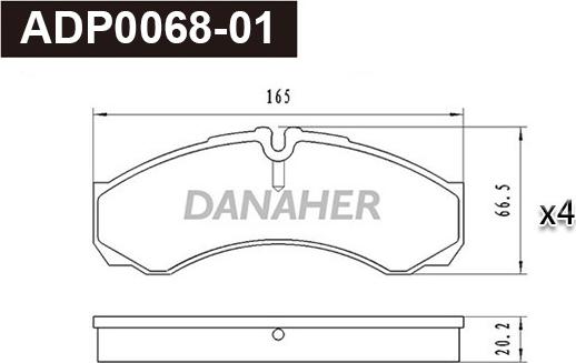 Danaher ADP0068-01 - Set placute frana,frana disc aaoparts.ro