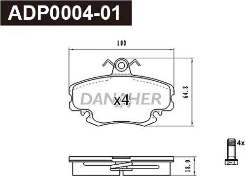 Danaher ADP0004-01 - Set placute frana,frana disc aaoparts.ro