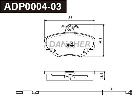 Danaher ADP0004-03 - Set placute frana,frana disc aaoparts.ro