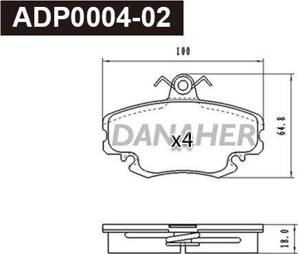 Danaher ADP0004-02 - Set placute frana,frana disc aaoparts.ro
