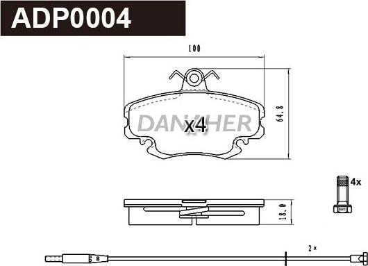 Danaher ADP0004 - Set placute frana,frana disc aaoparts.ro