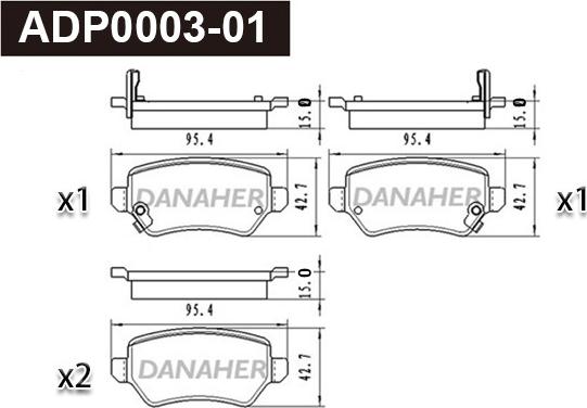 Danaher ADP0003-01 - Set placute frana,frana disc aaoparts.ro