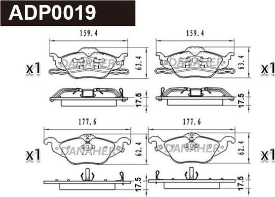 Danaher ADP0019 - Set placute frana,frana disc aaoparts.ro