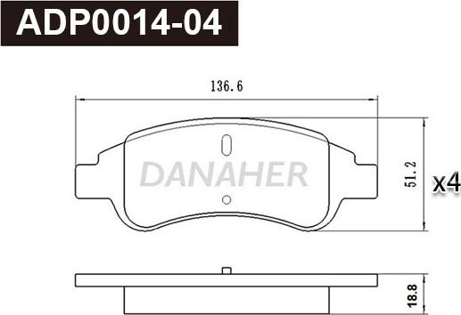Danaher ADP0014-04 - Set placute frana,frana disc aaoparts.ro