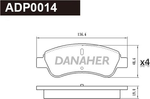 Danaher ADP0014 - Set placute frana,frana disc aaoparts.ro