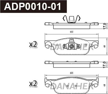 Danaher ADP0010-01 - Set placute frana,frana disc aaoparts.ro