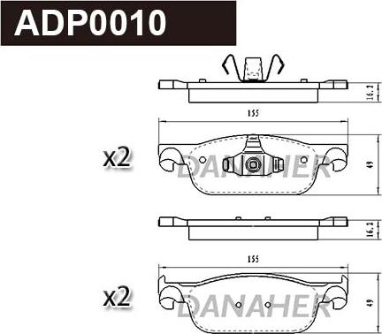 Danaher ADP0010 - Set placute frana,frana disc aaoparts.ro