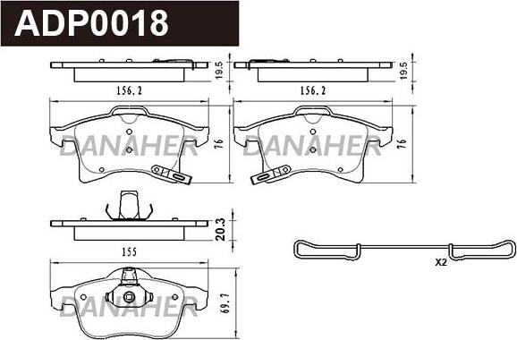 Danaher ADP0018 - Set placute frana,frana disc aaoparts.ro