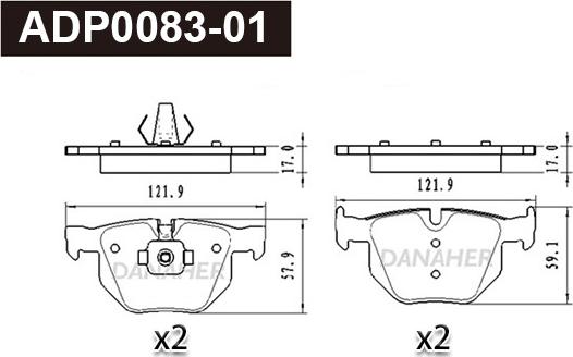 Danaher ADP0083-01 - Set placute frana,frana disc aaoparts.ro