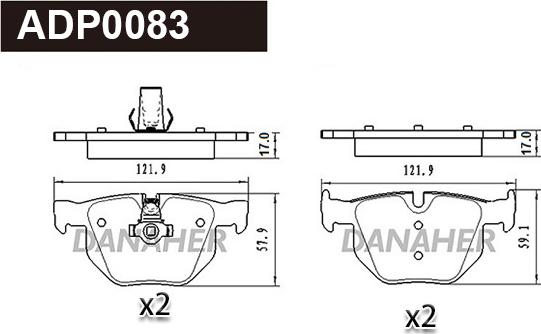 Danaher ADP0083 - Set placute frana,frana disc aaoparts.ro