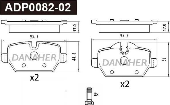 Danaher ADP0082-02 - Set placute frana,frana disc aaoparts.ro