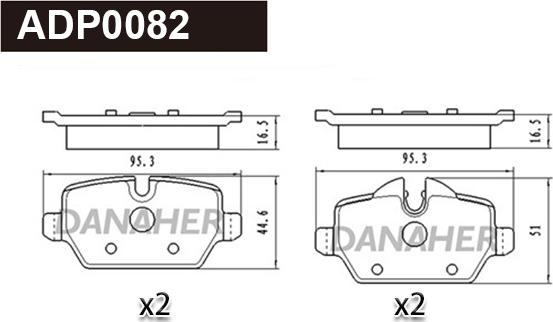 Danaher ADP0082 - Set placute frana,frana disc aaoparts.ro