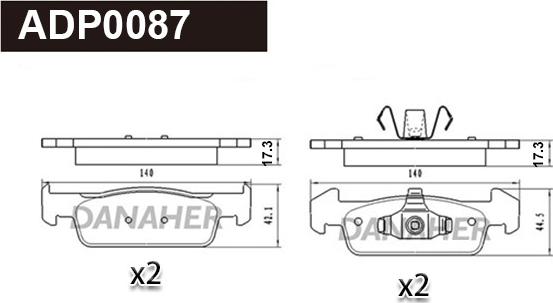 Danaher ADP0087 - Set placute frana,frana disc aaoparts.ro