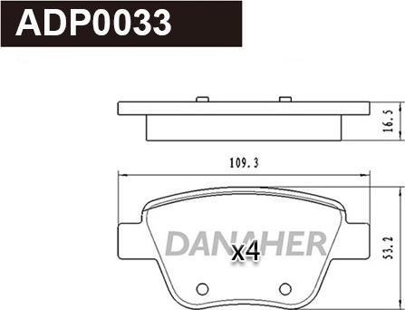 Danaher ADP0033 - Set placute frana,frana disc aaoparts.ro